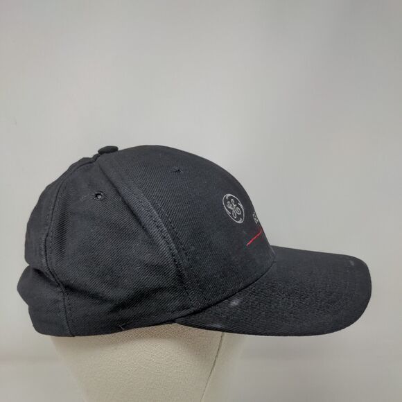 GE Plastics Snapback Hat Black One Size Adjustable Embroidered 6 Panel - Picture 4 of 6